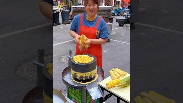 Yummy fresh corn cakes #satisfying #street food #foodie Yummy fresh corn cakes #satisfying #street food #foodie