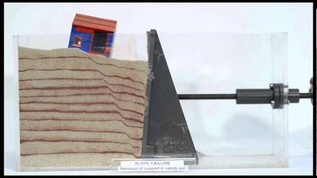 Slope or retaining wall failure: geohazard tank model Slope or retaining wall failure: geohazard tank model