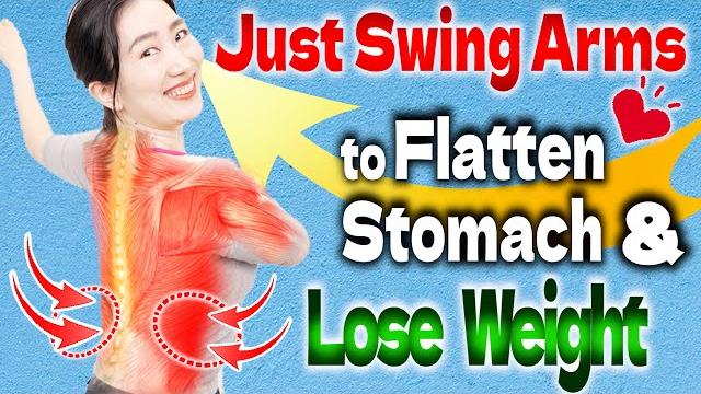 Just swing arms to flatten stomach & lose weight! don't underestimate this sitting exercise Just swing arms to flatten stomach & lose weight! don't underestimate this sitting exercise