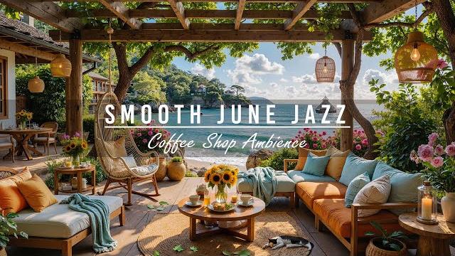 Smooth june jazz music for summer days cozy coffee shop ambience by beach view with ocean sounds Smooth june jazz music for summer days cozy coffee shop ambience by beach view with ocean sounds