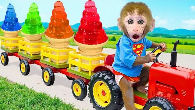 Singe bon bon prépare de la gelée multicolore dans le parc et attrape le voleur de bonbons malin Singe bon bon prépare de la gelée multicolore dans le parc et attrape le voleur de bonbons malin
