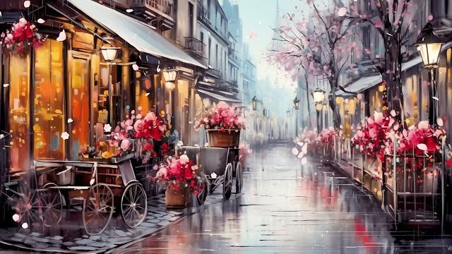 The most beautiful valentine's day ambience background video | with french music & rain sounds The most beautiful valentine's day ambience background video | with french music & rain sounds