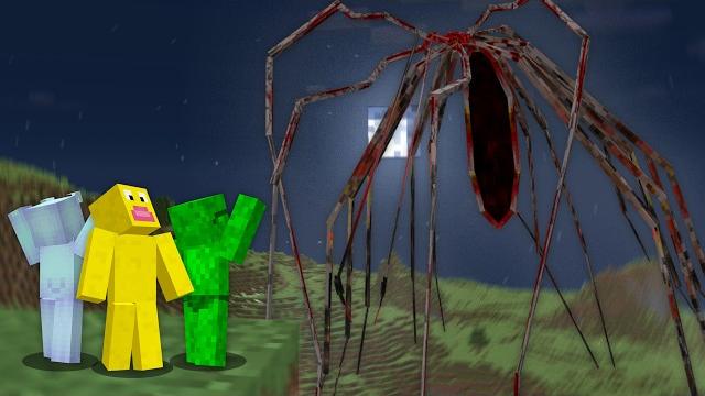 We played a giant spider mod in minecraft We played a giant spider mod in minecraft