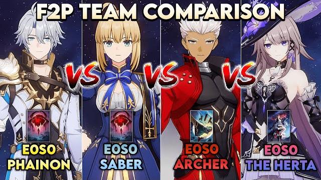 Are 3.4 units f2p friendly? f2p team comparison! | phainon vs saber vs archer vs the herta | hsr 3.4 Are 3.4 units f2p friendly? f2p team comparison! | phainon vs saber vs archer vs the herta | hsr 3.4