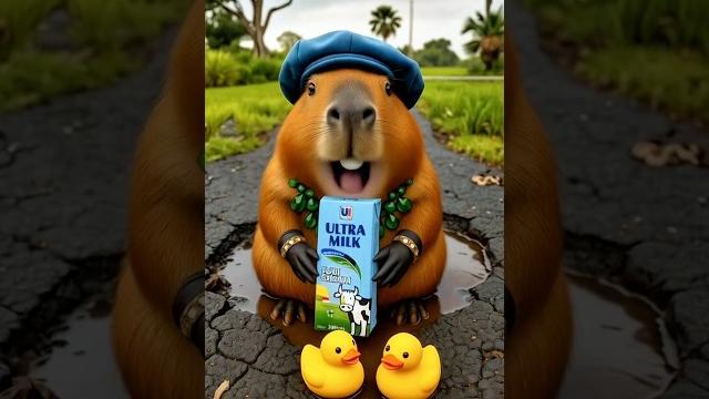 Capybara muntah-muntah susu+oreo+cimory Capybara muntah-muntah susu+oreo+cimory