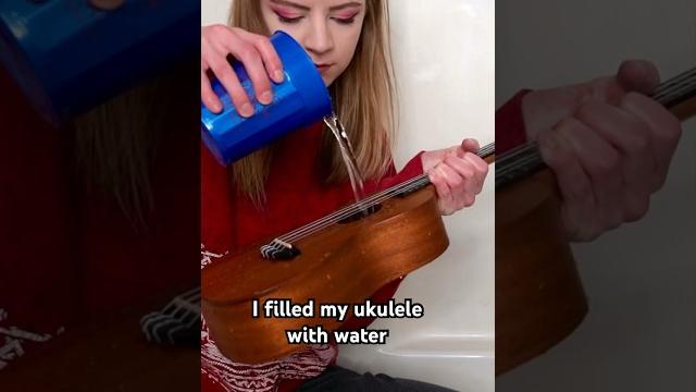 I filled my ukulele with water and it sounds unreal I filled my ukulele with water and it sounds unreal