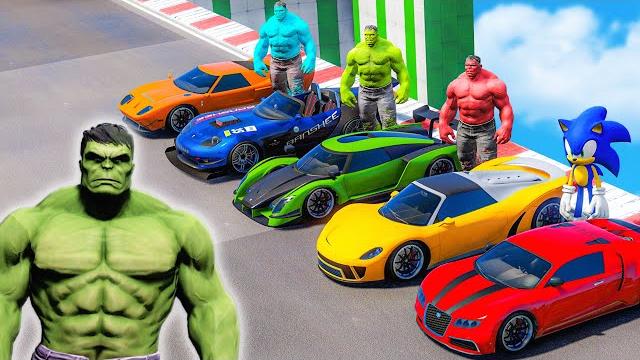 Hulk army racing challenge | team superheroes race challenge with supercars competition #8 Hulk army racing challenge | team superheroes race challenge with supercars competition #8