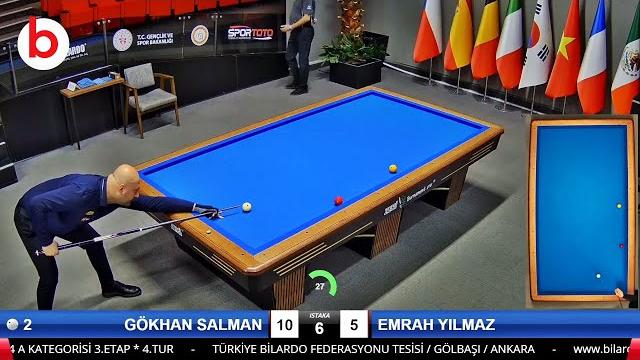 Gökhan salman vs emrah yilmaz | 3 cushion billiards championship stage 3 -a- 2024 ankara #당구 Gökhan salman vs emrah yilmaz | 3 cushion billiards championship stage 3 -a- 2024 ankara #당구