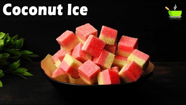 Coconut ice recipe | no cook recipe for school competition | cooking without fire | easy sweets Coconut ice recipe | no cook recipe for school competition | cooking without fire | easy sweets