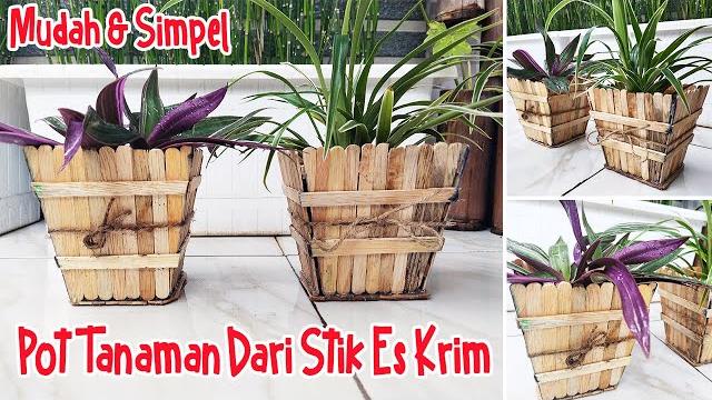 Diy pot bunga dari stik es krim || vase flower from popsicle sticks || ide kreatif stik es krim Diy pot bunga dari stik es krim || vase flower from popsicle sticks || ide kreatif stik es krim