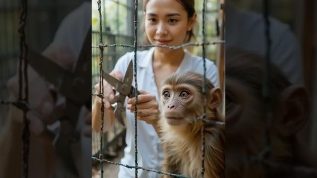 Milo the baby monkey’s emotional jungle rescue | real poacher trap survival#animals #monkey #cute Milo the baby monkey’s emotional jungle rescue | real poacher trap survival#animals #monkey #cute
