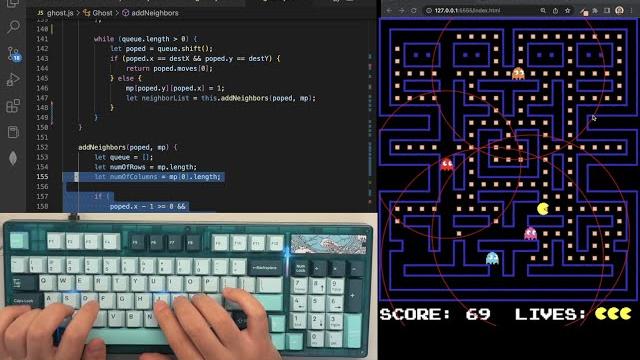 Asmr programming - coding pacman - no talking Asmr programming - coding pacman - no talking