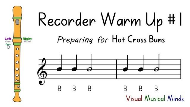 Recorder warm-up #1: preparing for "hot cross buns" Recorder warm-up #1: preparing for "hot cross buns"