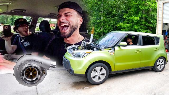 Installing a huge turbo on my nitrous kia!! Installing a huge turbo on my nitrous kia!!
