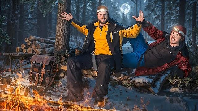 Ночь в лесу без палатки - ночевка у костра Ночь в лесу без палатки - ночевка у костра