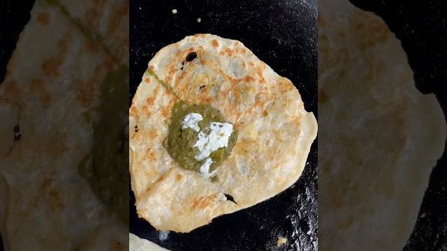 Roadside saag paratha with lassi #shorts Roadside saag paratha with lassi #shorts