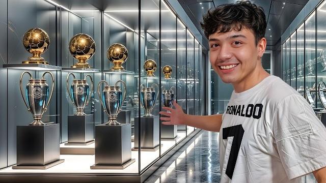 I built ronaldo's museum in my house! I built ronaldo's museum in my house!