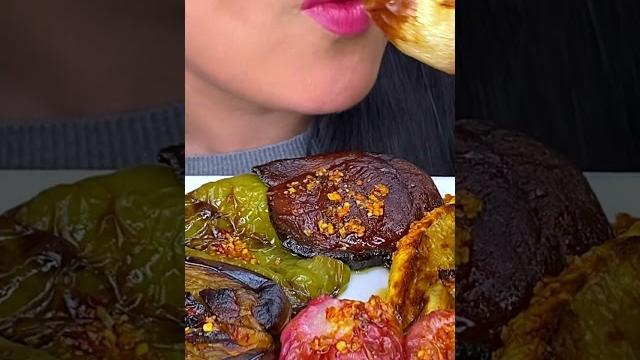 Eating roasted veggies #asmr #food #shorts Eating roasted veggies #asmr #food #shorts