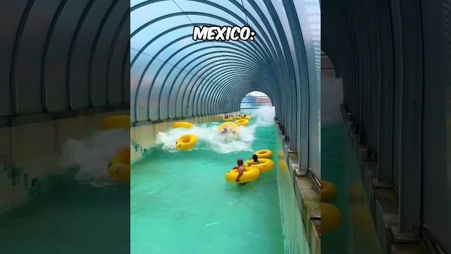 Lazy rivers in usa vs mexico! #shorts Lazy rivers in usa vs mexico! #shorts