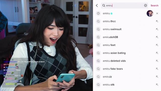 Emiru searches herself on tik tok Emiru searches herself on tik tok
