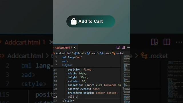 Clicked add to cart… and it took off! #animation #css #html #coding #effects #shortvideo #shorts Clicked add to cart… and it took off! #animation #css #html #coding #effects #shortvideo #shorts