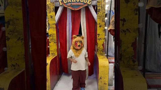Son goes into scary haunted house and this happens #shorts Son goes into scary haunted house and this happens #shorts