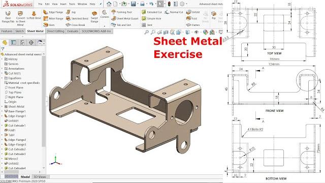Advanced sheet metal exercise in solidworks Advanced sheet metal exercise in solidworks