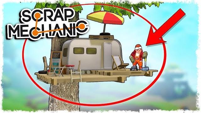 Построил дом на дереве в scrap mechanic: survival!!! Построил дом на дереве в scrap mechanic: survival!!!