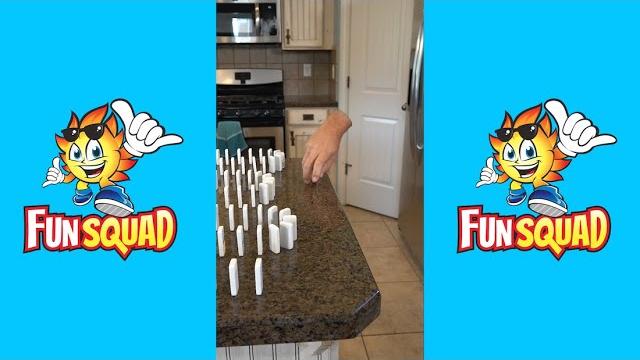 The thing knocks dominoes over #shorts The thing knocks dominoes over #shorts