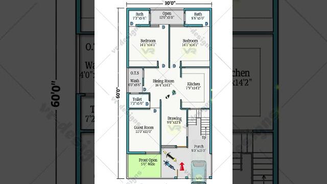 30’× 60’ house plan, 3 bhk with car parking, 30 by 60 house map, 30*60 house design #houseplan 30’× 60’ house plan, 3 bhk with car parking, 30 by 60 house map, 30*60 house design #houseplan