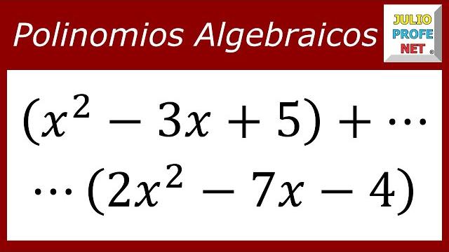 Sum of polynomials | e.g. 1 #julioprofe Sum of polynomials | e.g. 1 #julioprofe