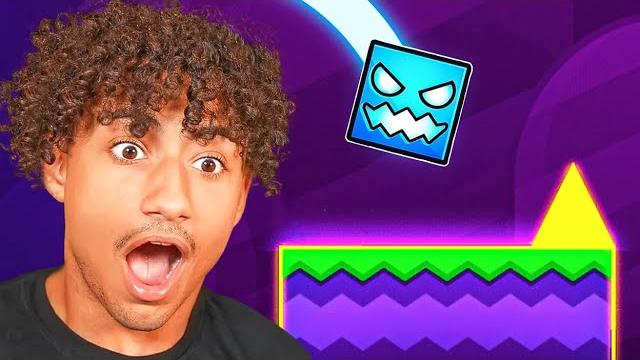 Playing geometry dash for the first time Playing geometry dash for the first time