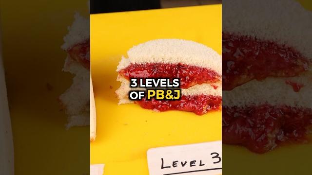 3 levels of peanut butter & jelly sandwiches 3 levels of peanut butter & jelly sandwiches