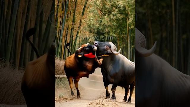 Cow vs buffalo forcely attack #cow #cowlover #cowvideos #buffalo #animals #wildlife #shorts Cow vs buffalo forcely attack #cow #cowlover #cowvideos #buffalo #animals #wildlife #shorts