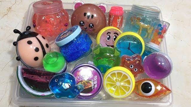 Mixing store bought slime into clear slime - most satisfying videos Mixing store bought slime into clear slime - most satisfying videos