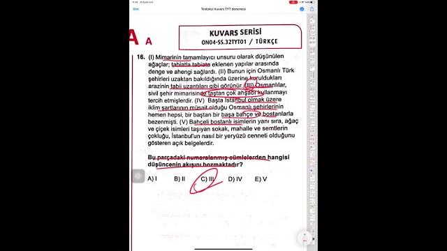 Türkçe - 26 eylül kuvars tyt denemesi Türkçe - 26 eylül kuvars tyt denemesi