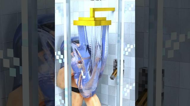 Steve gets shower in minecraft Steve gets shower in minecraft