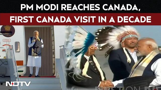 Pm modi canada visit | pm modi lands in canada for g7 summit | first canada visit in a decade Pm modi canada visit | pm modi lands in canada for g7 summit | first canada visit in a decade