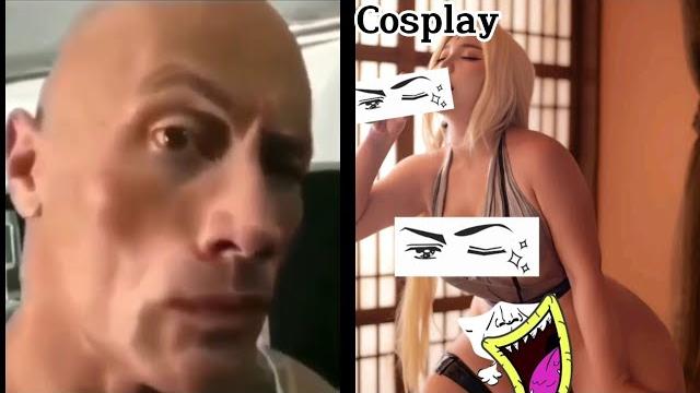 Anime vs cosplayer ( the rock react ) Anime vs cosplayer ( the rock react )