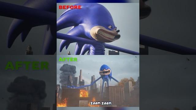 Before vs after: shin sonic destroys the city Before vs after: shin sonic destroys the city