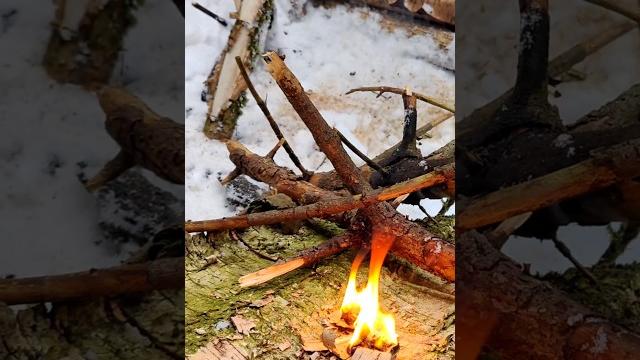 Зимний бушкрафт #огниво Зимний бушкрафт #огниво