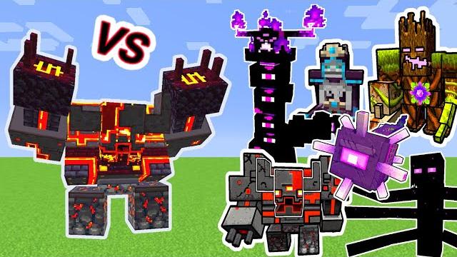 Netherite monstrosity vs. dungeons bosses monsters in minecraft Netherite monstrosity vs. dungeons bosses monsters in minecraft