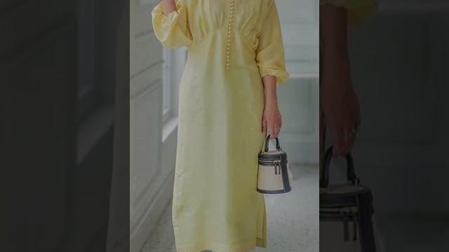 Lemon yellow color summer dress design 2025 Lemon yellow color summer dress design 2025