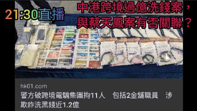 中港跨境1.2億洗錢案,與蔡天鳳有否關聯? 中港跨境1.2億洗錢案,與蔡天鳳有否關聯?