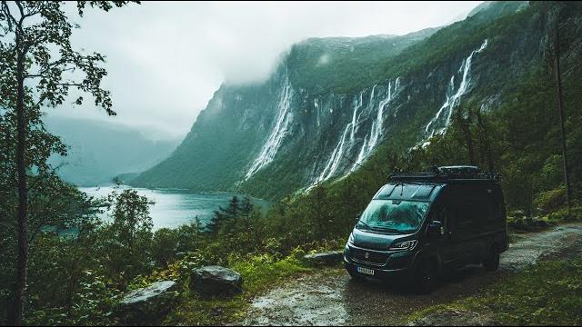 Cozy van life camping in heavy rain in viking fjords - freaky snow storm, hunkering down off-grid Cozy van life camping in heavy rain in viking fjords - freaky snow storm, hunkering down off-grid