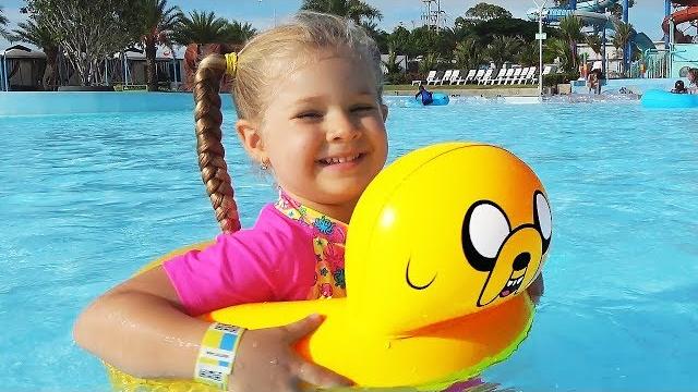 Diana and papa have fun at the water park Diana and papa have fun at the water park