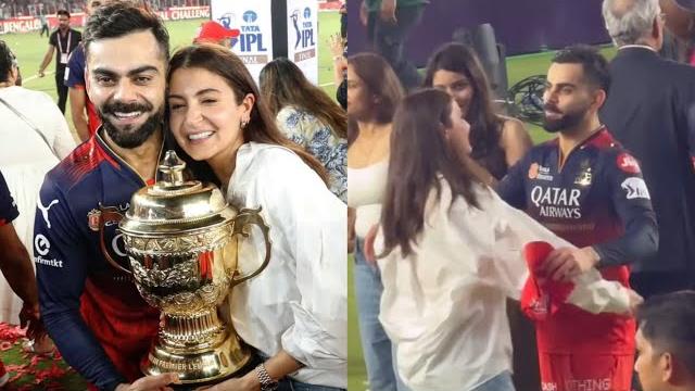 Virat kohli and anushka sharma crazy celebration with ipl 2025 trophy after win | rcb win trophy Virat kohli and anushka sharma crazy celebration with ipl 2025 trophy after win | rcb win trophy