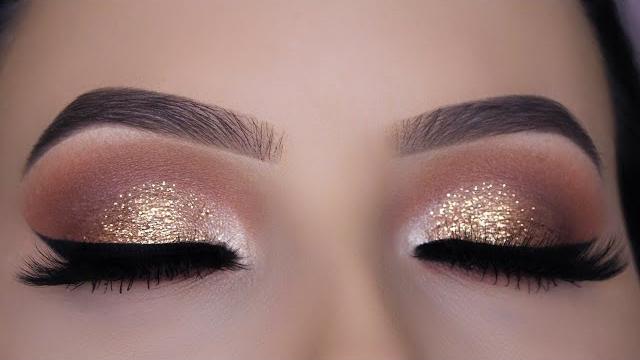 Classic brown glitter eye makeup tutorial Classic brown glitter eye makeup tutorial