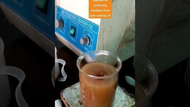 Esterification reaction for producing biodiesel from used cooking oil #calmdownchallenge #biodiesel Esterification reaction for producing biodiesel from used cooking oil #calmdownchallenge #biodiesel