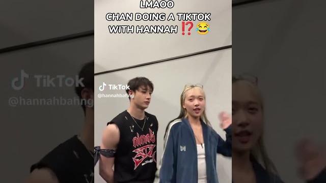 Bangchan doing a tiktok with hannah Bangchan doing a tiktok with hannah